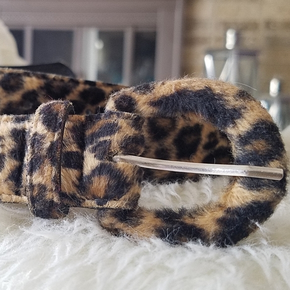 Black & Brown Animal Print Slim Belt
